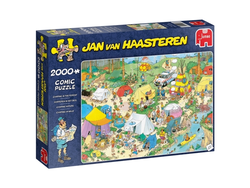 Jumbo Jan Van Haasteren Camping Skoven 2000 Brikker Puslespil 19087 - Jumbo Spiele Camping  - 8710126190876