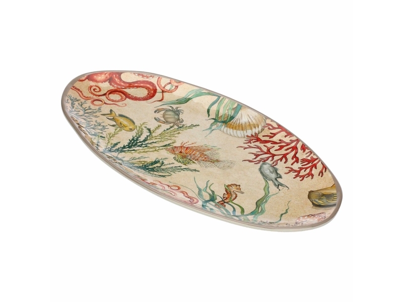 Sea Life Melamine Oval Tray - Bigbuy Camping  - 8021918007778