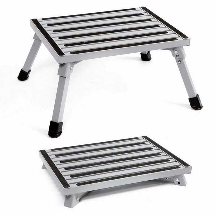 Trappetrin Aluminium Sammenklappelig - Carbest Camping  - 4043729135888