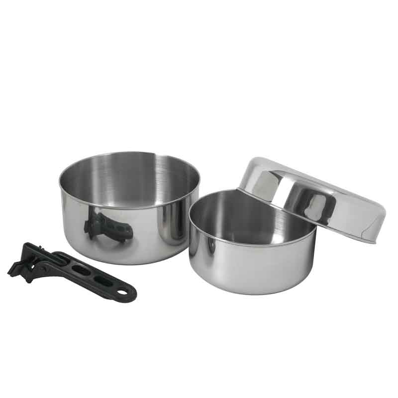 Biwak Rustfrit Kogesæt For Personer - Basicnature Camping  - 4021504557902