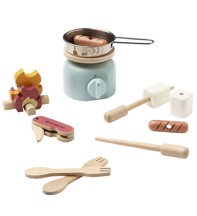 Kids Concept Køkkensæt Træ Dele Camping Cooker Sæt - Kids Concept Camping  - 7340028734833