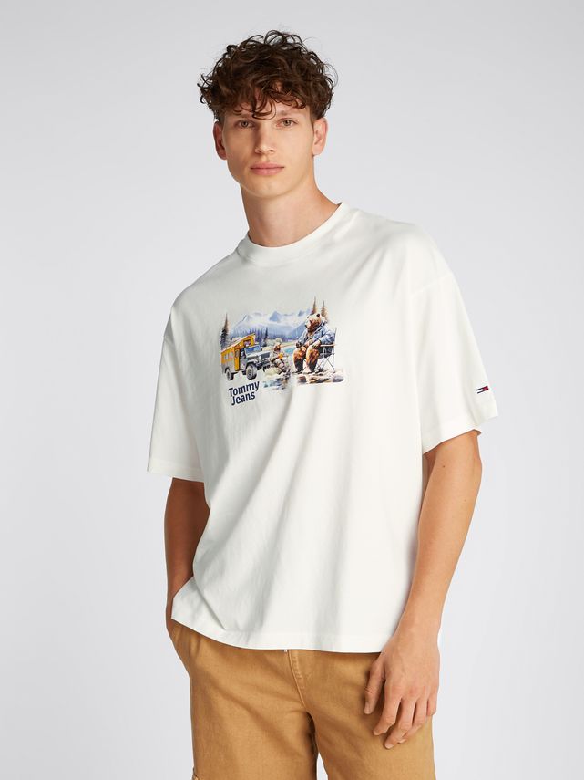 Grå Tjm Camping Graphic Tee - Tommy Jeans Camping  - 8720638724599