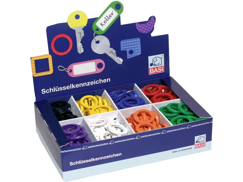 Basi Nøgleclip 8520 9000 Farvet 200 Stk Set - Basi Camping  - 4026434002836