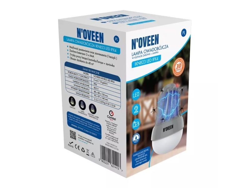 Noveen Insektbekæmpelseslampe Ikn823 Led Ipx4 - Noveen Camping  - 5902221621413