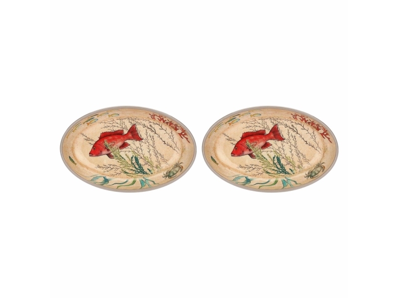 Set Sea Life Melamine Oval Platters - Bigbuy Camping  - 8021918040485