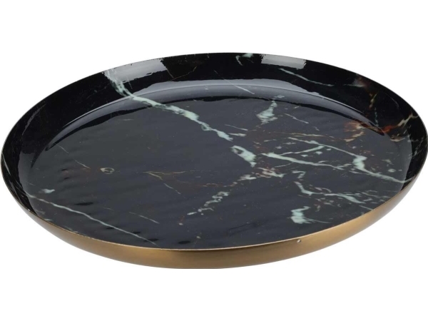 Sort Home Styling Collection Dekorativ Tallerken Marmor - Camping  - 8720573690010
