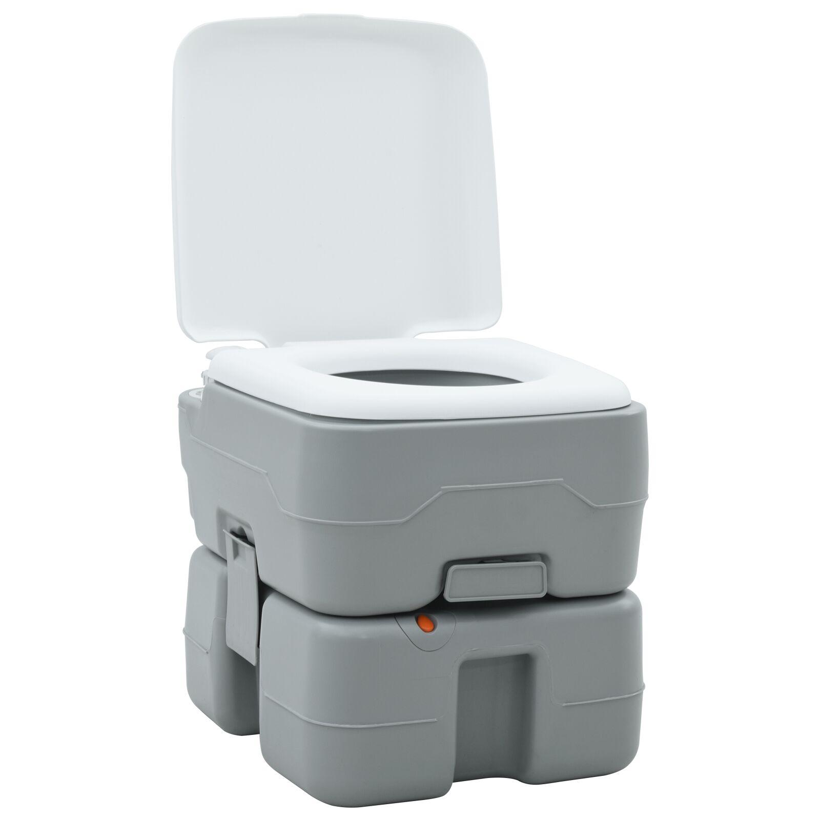Camping Toilet Portable Grå 10l Frisk Vand 20l Affaldstank - Camping  - 8721158777867