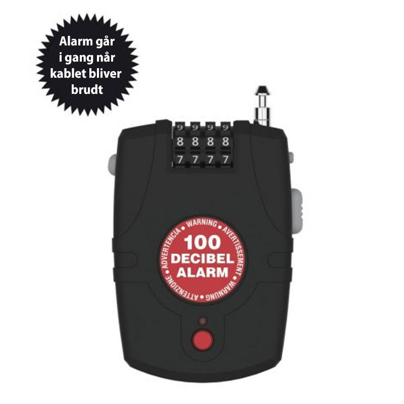 Kabellås Med Alarm Kode - Dingadget Camping  - 9461223